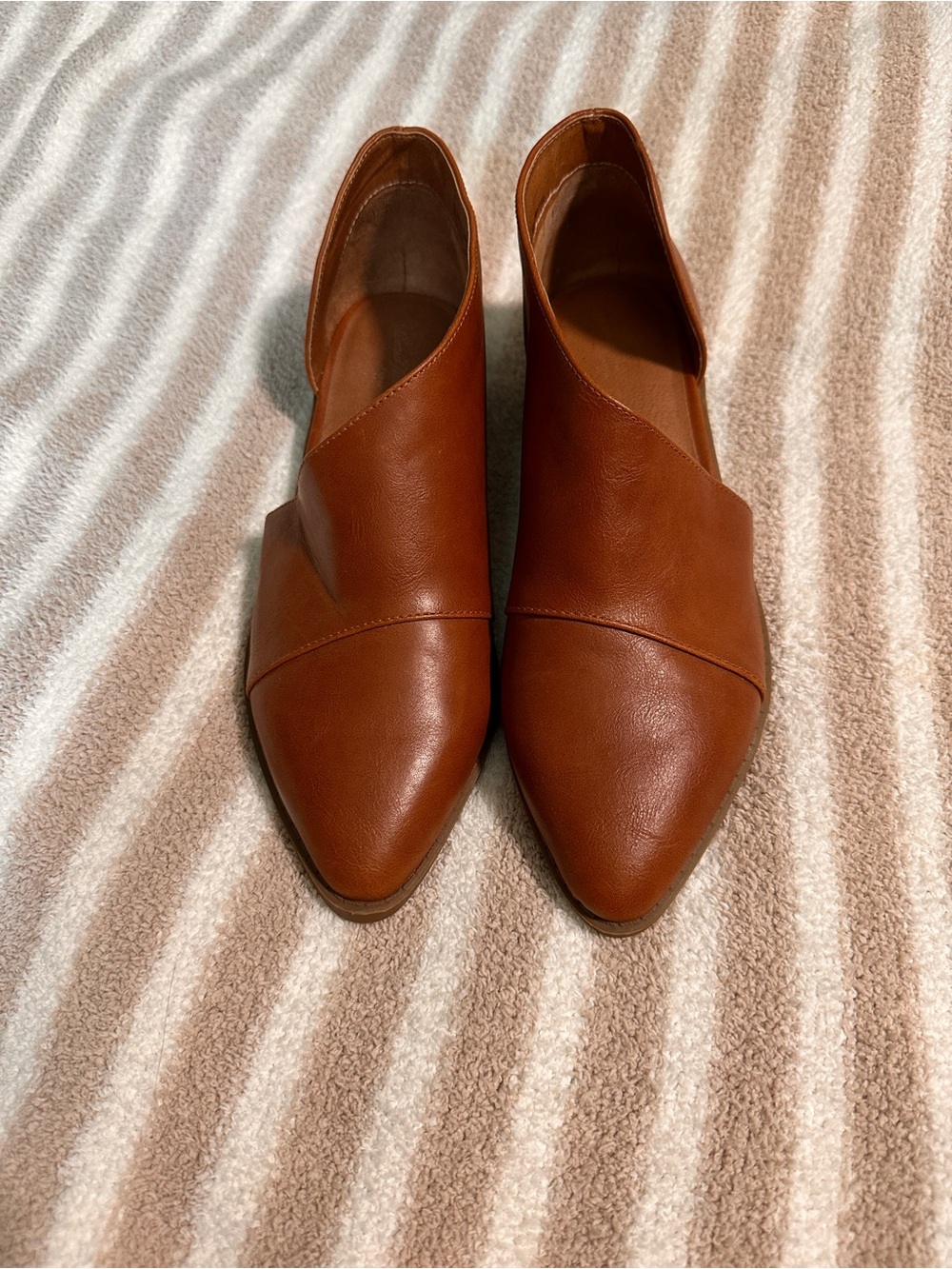 Universal Thread Women's Pointed Toe Ankle Slip-Ons in Cognac Brown
